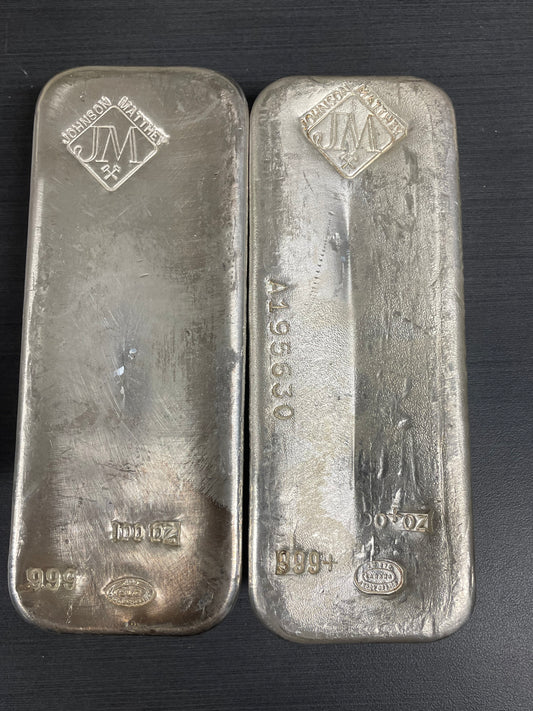 100 oz Silver Scotiabank, Silvertowne, JM & JBR .9999
