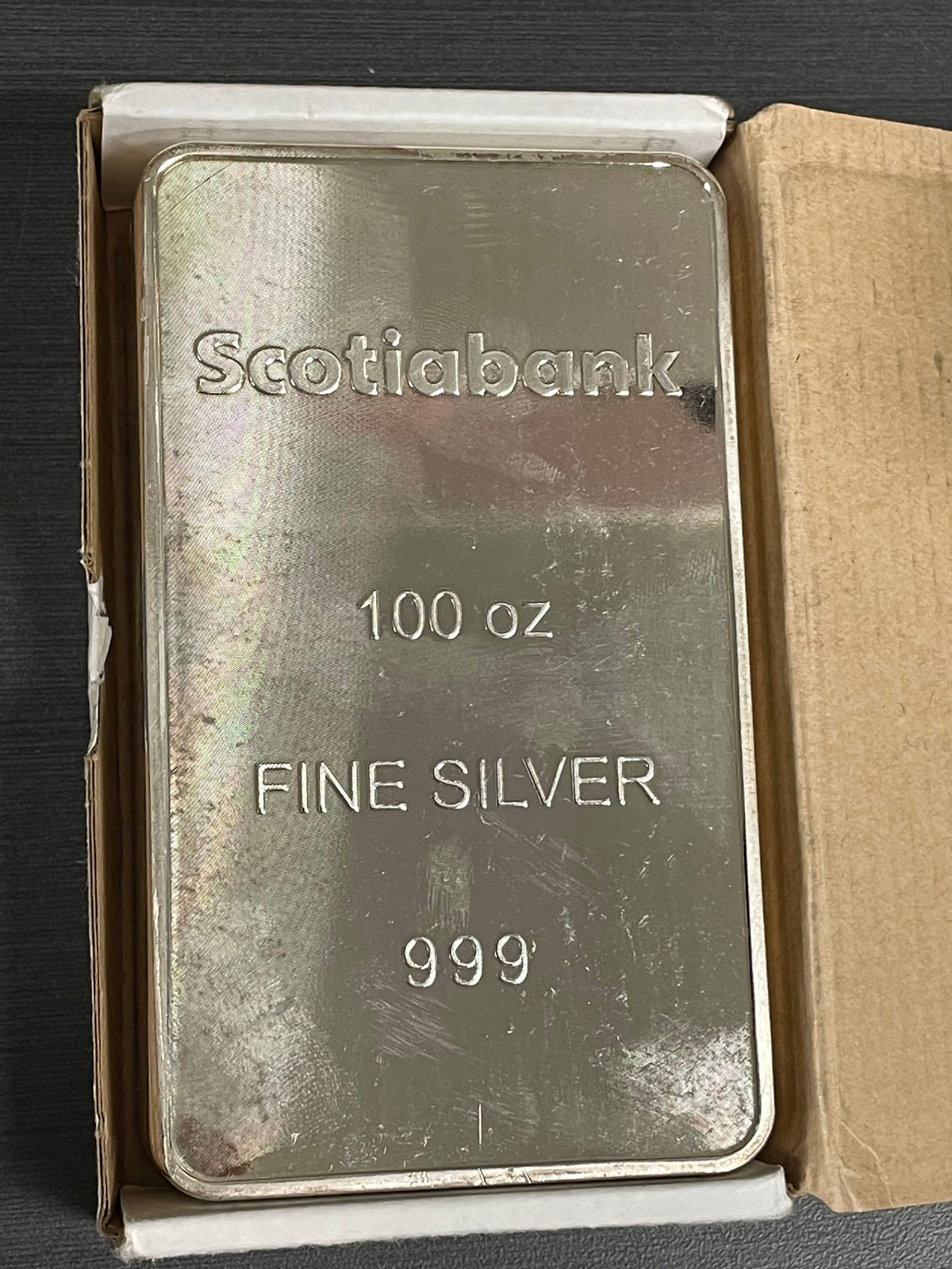 100 oz Silver RCM, Scotiabank, Silvertowne, JM & JBR .9999